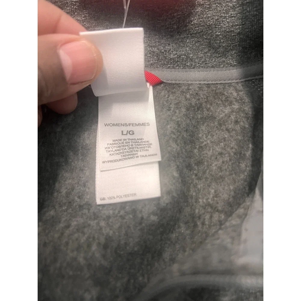 The North Face Sweater Womens Large Zinc Gray Logo 1/4 Zip Long Sleeve Outdoor - Picture 6 of 8